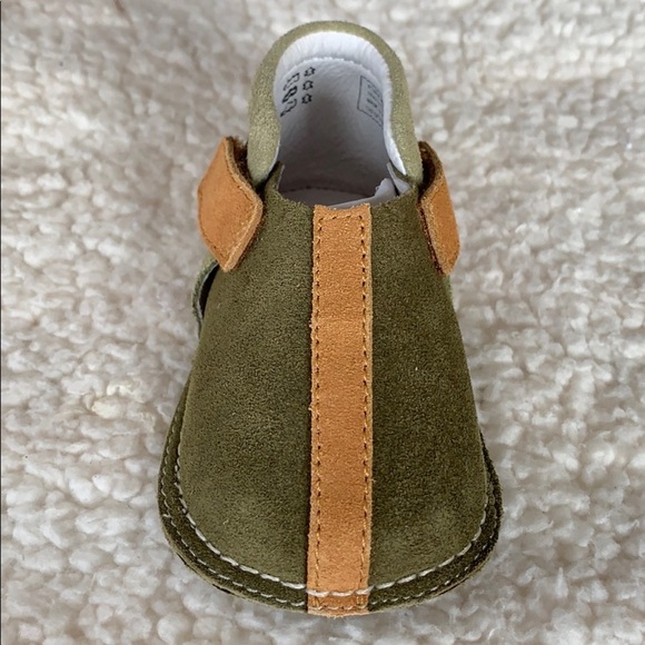 Pipit suede olive and tan stripe booties - Picture 3 of 6